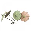 Floristik24 Umbrellas for hanging, spring decoration, umbrella, metal decoration pink, green H12.5cm Ø9cm 4pcs