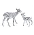 Floristik24 Deer with fawn 10cm silver with mica