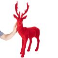 Decorative figurine of a standing deer, large, flocked Christmas decoration, 85cm | Floristik24.ie