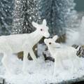 Floristik24 Deer with fawn 10cm white with mica