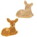 Floristik24 Decorative reclining fawn figurine for table decoration, 8cm, 6 pieces