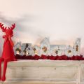 Light-up houses, window decorations, silver light houses, antique-look metal lantern, L67.5cm H20cm | Floristik24.ie