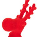 Decorative red reindeer figurine, lying down, modern design, 24cm, 2 pieces | Floristik24.ie