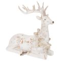 Floristik24 Decorative figurine of a sitting deer with antlers, 30cm