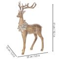 Decorative figurine of a standing deer with antlers and pine cones, 41cm | Floristik24.ie