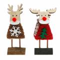 Floristik24 Reindeer and moose with Christmas jumper brown/red H14.5/13.5cm 6pcs