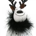 Floristik24 Decorative reindeer, Christmas decoration, decorative figure made of metal, Advent white, black H15.5cm Ø8cm