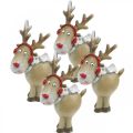 Floristik24 Deco figure reindeer Christmas with scarf 7×4.5×12cm 4pcs