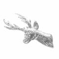 Floristik24 Decorative reindeer bust silver metal 8cm × 4.8cm 8pcs