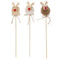 Decorative Reindeer Figurine Pom Pom Christmas Pegs 24cm 12pcs | Floristik24.ie