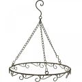 Floristik24 Decorative ring for hanging Ring with hook rust look Ø30.5cm