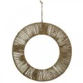 Floristik24 Decorative ring for hanging, wall decoration, summer decoration, ring covered natural color, silver Ø39.5cm