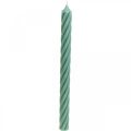 Floristik24 Rustic candles, solid-colored, green, 350/28mm, 4 pieces