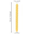 Rustic Twist Candles, Tall Taper Candles, Solid Yellow, 350/28mm, 4 Pieces | Floristik24.ie