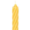 Rustic Twist Candles, Tall Taper Candles, Solid Yellow, 350/28mm, 4 Pieces | Floristik24.ie