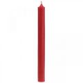 Floristik24 Rustic candles Tall candlesticks colored red 350/28mm 4pcs
