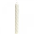 Floristik24 Rustic candles, solid colored white 250/28mm 4pcs