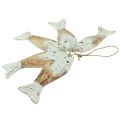Floristik24 Rustic wooden fish hanger with 5 fish white natural 15cm