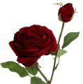 Floristik24 Velvet rose red with bud Ø9cm L38cm