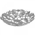 Floristik24 Decorative bowl silver gingko bowl metal Ø43cm H11cm