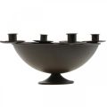 Floristik24 Decorative bowl candle holder rod candle holder metal brown Ø31cm