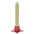 Star-shaped candle holder for taper candles, Advent and Christmas, 8cm, 2 pieces | Floristik24.ie