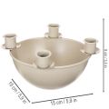 Candle holder with 4 holders, modern Advent wreath, beige, 15cm | Floristik24.ie