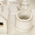 Decorative ceramic candle holder with house and trees, 16 cm | Floristik24.ie
