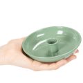 Green metal candlestick, decorative, for taper candles, 13cm | Floristik24.ie