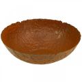 Decorative metal bowl, decorative bowl with a rustic look, Ø30cm H8.5cm | Floristik24.ie