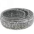 Decorative bowl metal gray white pattern Ø16/19.5/23.5cm set of 3