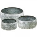 Decorative bowl metal socket bowl round gray Ø22/18.5/14.5cm