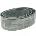 Decorative bowl metal socket bowl oval gray L22.5/19.5/16cm set of 3