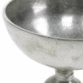 Floristik24 Bowl with foot silver metal Ø16cm table decoration, antique look