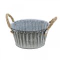 Floristik24 Plant bowl, metal bowl with handles, decorative bowl for planting Ø18cm