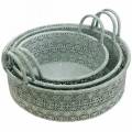 Floristik24 Decorative bowl metal with handles Vintage cachepot set of 3