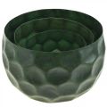 Floristik24 Decorative bowl metal green vintage planter Ø25 / 20.5 / 16.5cm set of 3