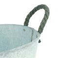 Floristik24 Bowl oval with rope handles 36x24x17cm grey