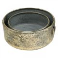 Floristik24 Decorative bowl, antique look, metal planter, golden Ø37 / 31cm, set of 2
