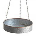Floristik24 Plant bowl for hanging, metal vessel with chain silver, copper-colored Ø30/40m H9/9.5cm L98/112cm