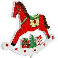Floristik24 Rocking horse on rod red 8.5cm 16pcs