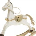 Floristik24 Wooden rocking horse, Christmas decoration White Golden H18cm