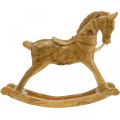 Floristik24 Decorative figure rocking horse wood Christmas golden, glitter 28 × 38 × 9,5cm