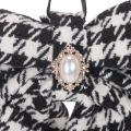Fabric bow with brooch and hanger, checkered, 24cm, 2 pieces | Floristik24.ie