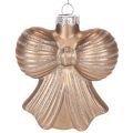Glass Christmas ornaments, bow for hanging, 10cm, 2 pieces | Floristik24.ie