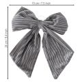 Decorative hanging bow, Christmas bow, velvet, ribbed, 24cm, 2 pieces | Floristik24.ie