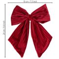 Red velvet corduroy fabric bow for hanging Christmas decorations, 24cm, 2 pieces | Floristik24.ie