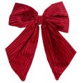 Red velvet corduroy fabric bow