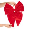 Decorative bow in red, large velvet bow for window or door, 50cm | Floristik24.ie