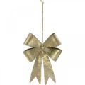 Floristik24 Loops made of metal, Christmas pendant, Advent decoration golden, antique look H18cm W12.5cm 2pcs
